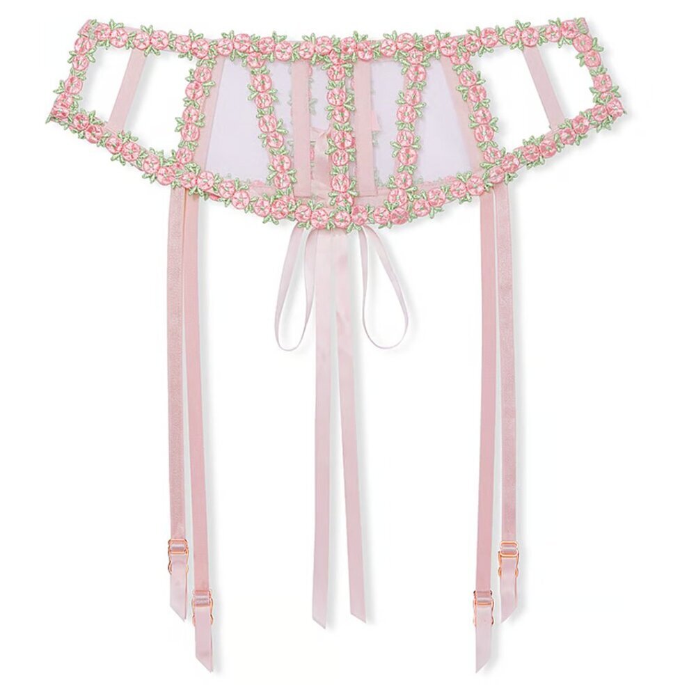 Victoria’s Secret Dream Angels Rosebud Bra 34B Garter XS Panty M Set b85 - Picture 12 of 13